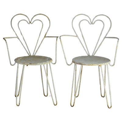 French Metal Heart Chair attributed to Mathieu Matégot, 1950s-GXL-1732342