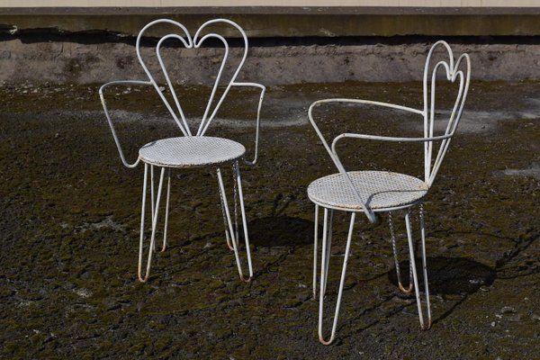 French Metal Heart Chair attributed to Mathieu Matégot, 1950s-GXL-1732342