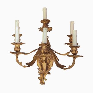 French Mid-19th Century Louis XV Style Ormolu Six-Arm Sconces, Set of 2-MBH-1032062