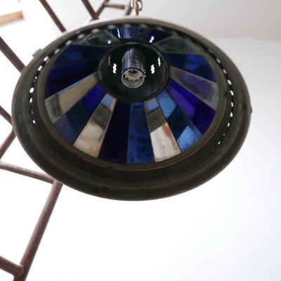 French Mirrored 2-Colored Glass Ceiling Lamp, 1930s-JRP-847690