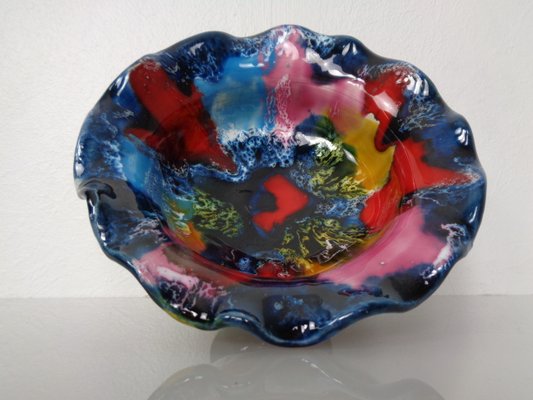 French Multicolored Studio Ceramic Bowl from Vallauris, 1970s-RDW-2040157