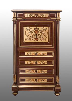 French Napoleon III Mahogany Secretaire-KKK-1182113