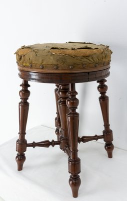 French Napoleon III Piano Stool in Walnut, Circa 1880-RIU-1285358