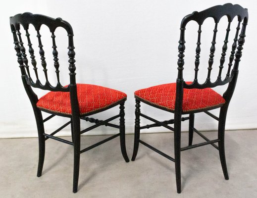 French Napoleon III Red Chairs, Late 19th Century, Set of 2-RIU-901305