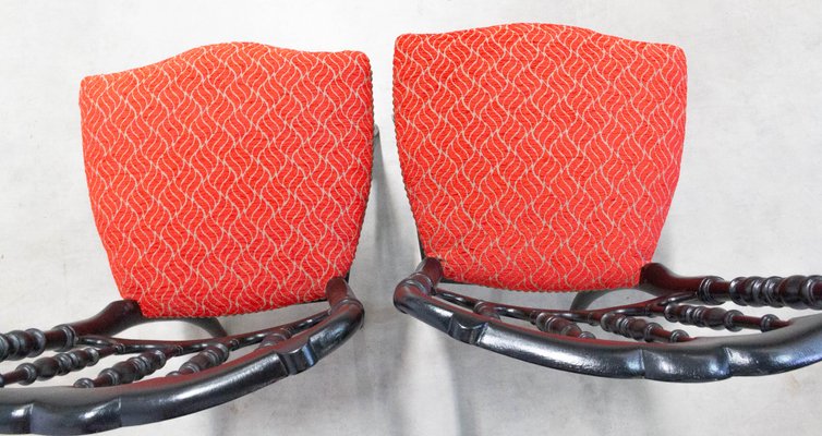 French Napoleon III Red Chairs, Late 19th Century, Set of 2-RIU-901305