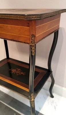 French Napoleon III Style Dressing Table with Mirror and Faux Drawer, 1850s-QRS-1751143