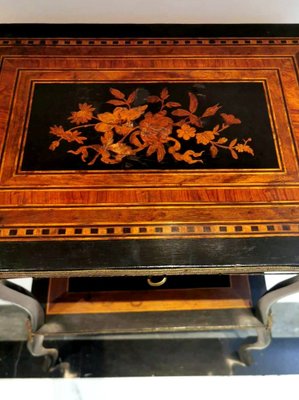 French Napoleon III Style Dressing Table with Mirror and Faux Drawer, 1850s-QRS-1751143