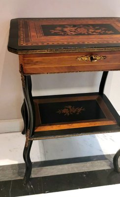 French Napoleon III Style Dressing Table with Mirror and Faux Drawer, 1850s-QRS-1751143