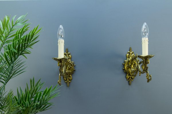 French Neoclassical Style Bronze Wall Lights, Set of 2-KEG-1135876