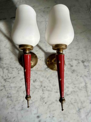 French Neoclassical Wall Sconces in the style of Maison Arlus, Set of 2-JO-1765843