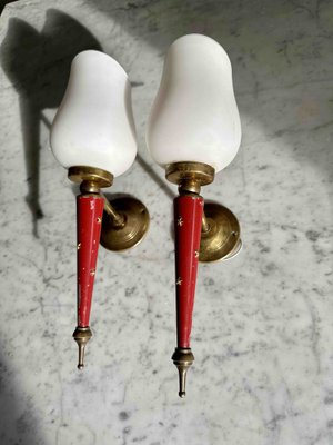 French Neoclassical Wall Sconces in the style of Maison Arlus, Set of 2-JO-1765843