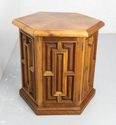 French Nightstand in Exotic Wood and Iron, 1960-RIU-1770662