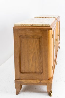 French Nightstands in Oak with Marble Tops, 1960s, Set of 2-RIU-1384742