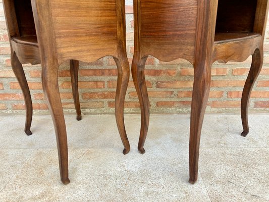 French Nightstands in Walnut, 1890s, Set of 2-NOU-1395880