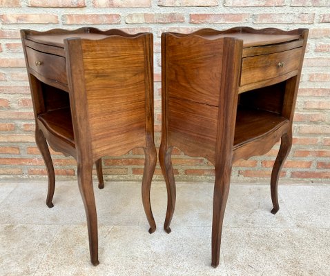 French Nightstands in Walnut, 1890s, Set of 2-NOU-1395880