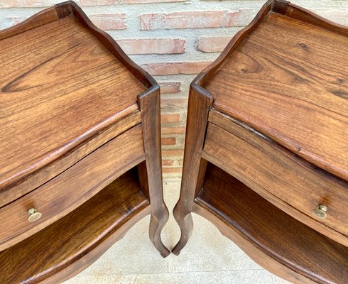 French Nightstands in Walnut, 1890s, Set of 2-NOU-1395880