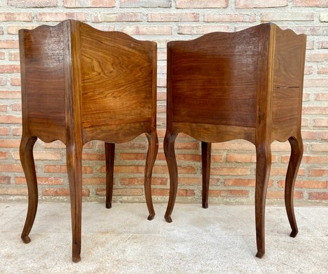 French Nightstands in Walnut, 1890s, Set of 2-NOU-1395880