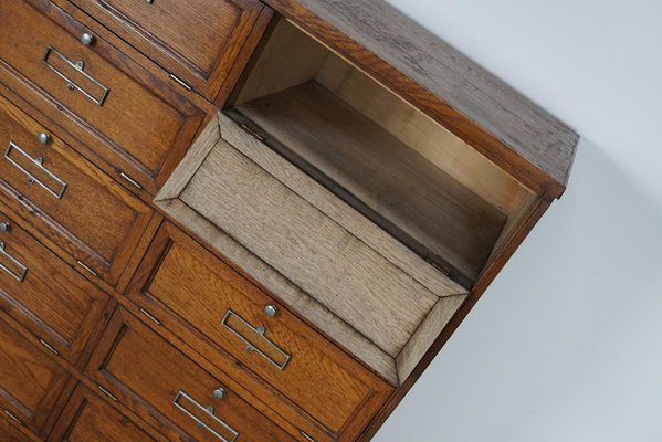 French Oak Bank Cabinet with Drop Down Doors, 1920s-XO-1757291