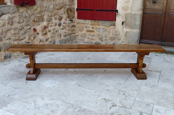 French Oak Monastic Community Benches, 1890s, Set of 2-XNH-1804607