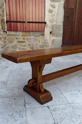 French Oak Monastic Community Benches, 1890s, Set of 2-XNH-1804607