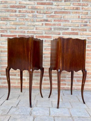 French Oak Nightstands with 2 Drawers, 1890s, Set of 2-NOU-1058786