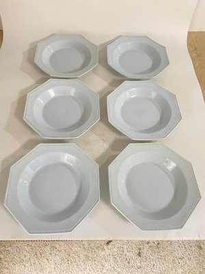 French Octagonal Earthenware Dishes, 1820, Set of 6-UR-1734472