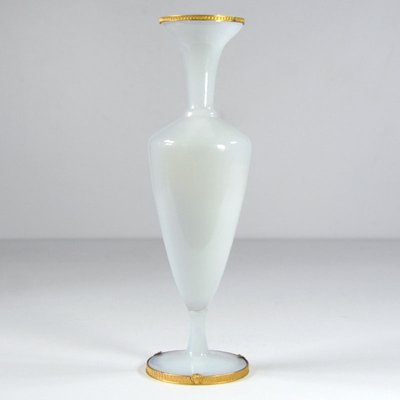 French Opaline Glass Ormolu Vase, 1950s.-GIW-1342122