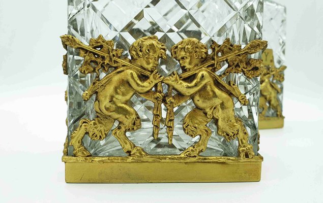 French Ormolu Cut Crystal Whisky and Cognac Decanters, Set of 2-OZS-1360201