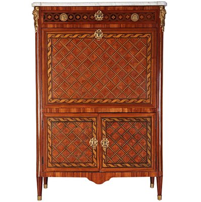 French Ormolu-Mounted Marquetry Secretaire Cabinet, 1775-MBH-1145646