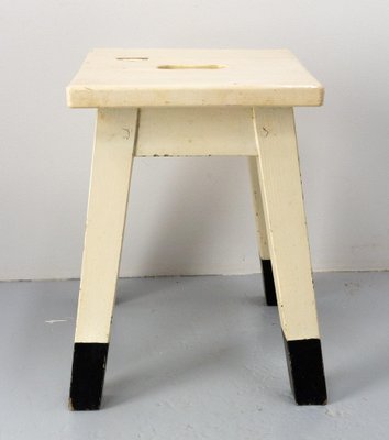 French Painted Wooden Side Stool, 1950s-RIU-1418906