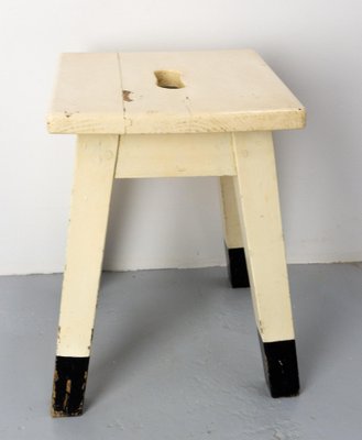 French Painted Wooden Side Stool, 1950s-RIU-1418906