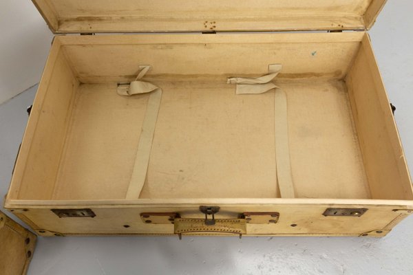 French Parchment Suit Case Trunks, 1930s, Set of 2-RIU-1433130