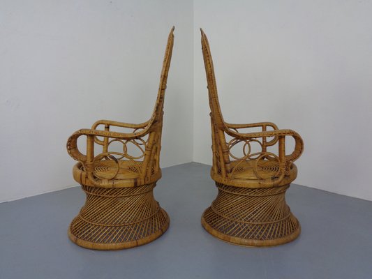 French Peacock Chairs & Table, 1960s, Set of 3-RDW-1353146