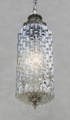 French Pendant Light in Textured Glass, 1950-JUA-1447928