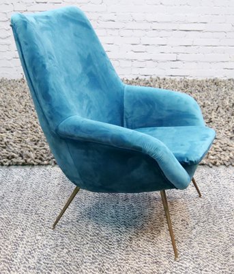 French Plush Armchair, 1950s-QFD-1057213