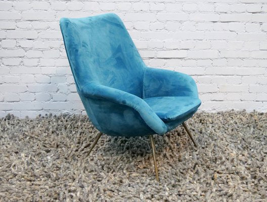 French Plush Armchair, 1950s-QFD-1057213