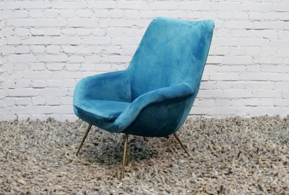 French Plush Armchair, 1950s-QFD-1057213