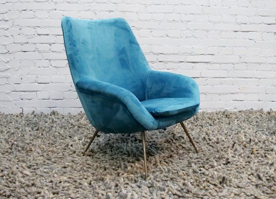 French Plush Armchair, 1950s-QFD-1057213