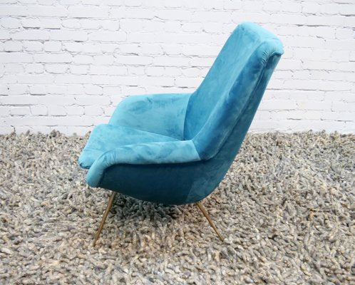 French Plush Armchair, 1950s-QFD-1057213