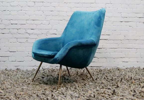 French Plush Armchair, 1950s-QFD-1057213