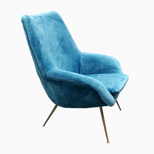 French Plush Armchair, 1950s-QFD-1057213