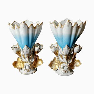 French Porcelain De Paris Wedding Vases for Church, Set of 2-QRS-1194060