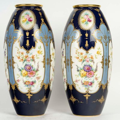 French Porcelain Vases from Limoges, Set of 2-WFS-2023162