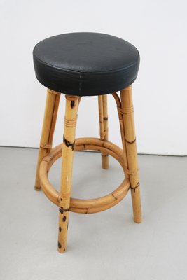 French Rattan and Bamboo Bar Stool, 1950s-FJP-2032222