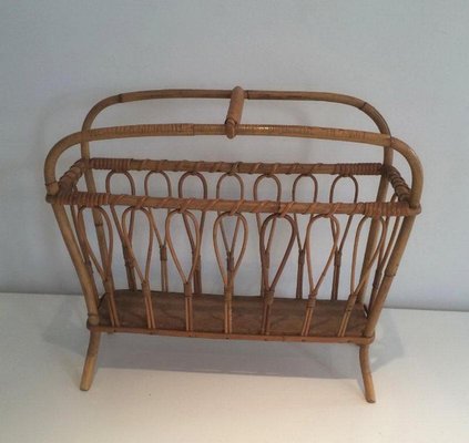 French Rattan Magazine Rack, 1960s-BA-658620