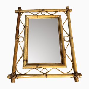 French Rattan Mirror, 1950s-SDV-590755