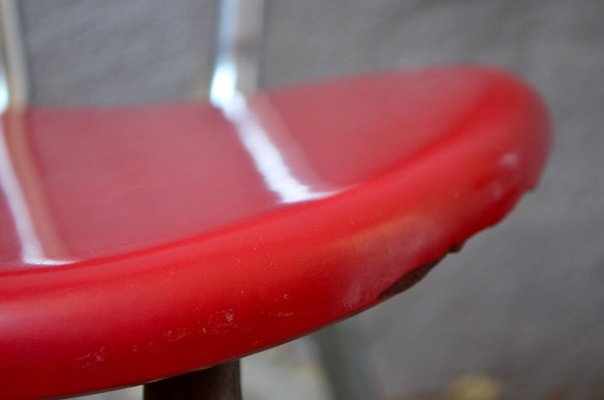 French Red Plastic Chairs, 1950s, Set of 2-AIU-1078903