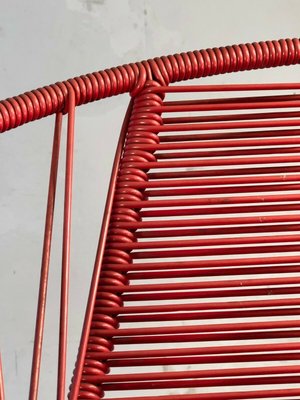 French Red Vinyl Wire Chair by Raoul Guys, 1950s-NLF-1091768