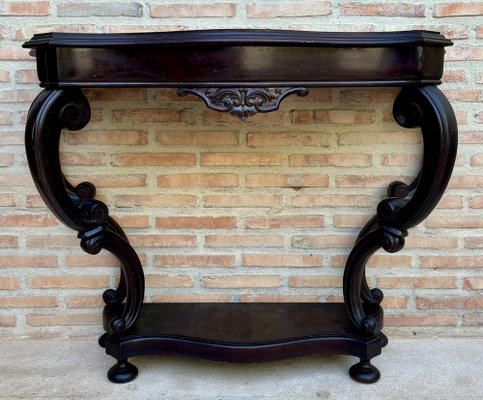 French Regency Console Table in Carved Walnut-NOU-2041378