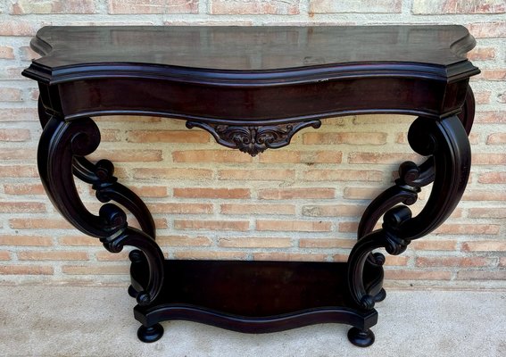 French Regency Console Table in Carved Walnut-NOU-2041378